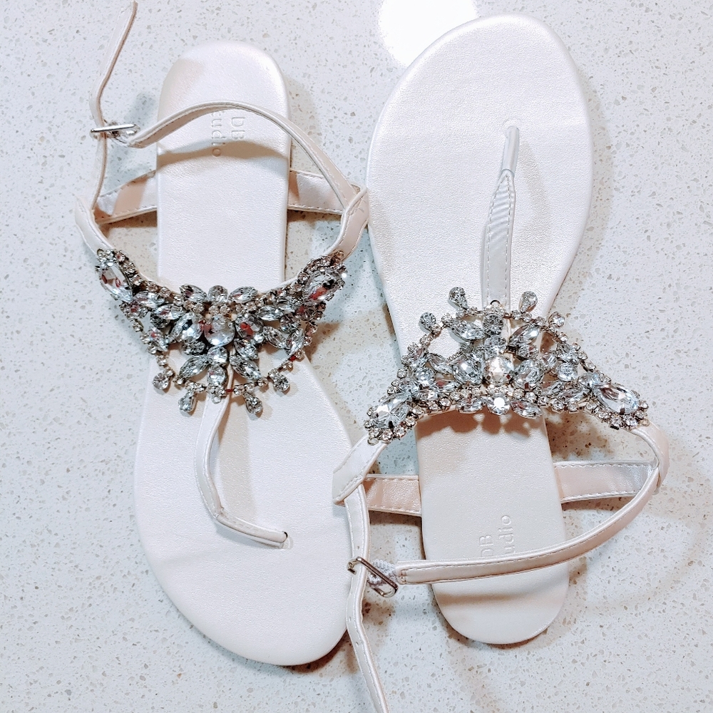 Crystal Embellished Wedding Sandal - Size 7